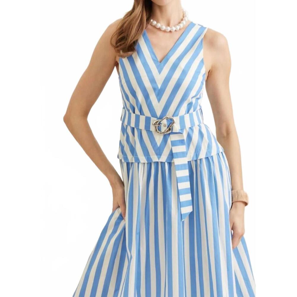 NEW ENTRO sweet summer midi dress in blue - Picture 5 of 7